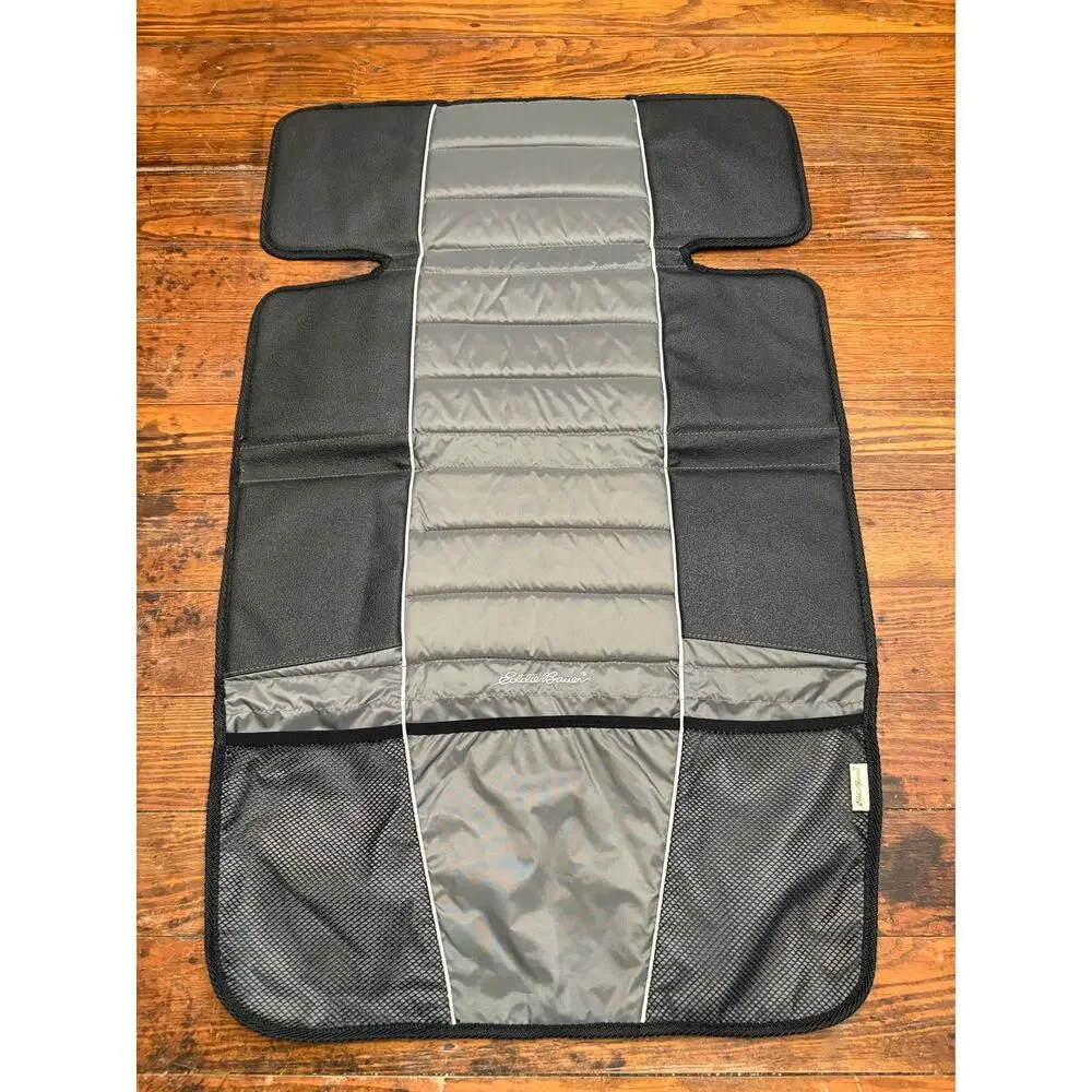 (2) Eddie Bauer Universal High Back Car Seat Protector in black and grey